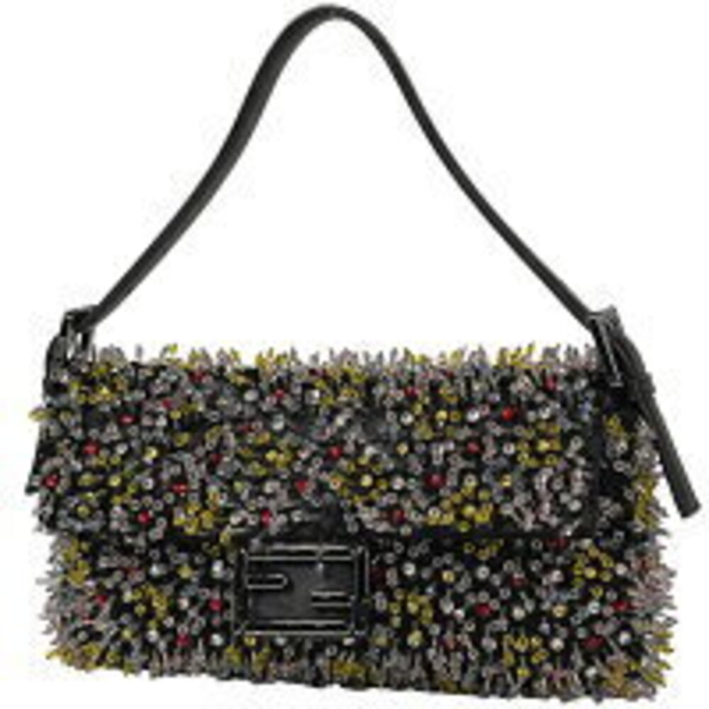 Fendi Mamma Bucket rhinestone sequin Shoulder Bag black multi - Picture 1 of 6